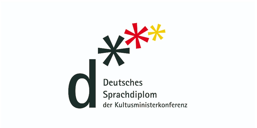 Deutsches Sprachdiplom logotyp i svart, gult och rött.