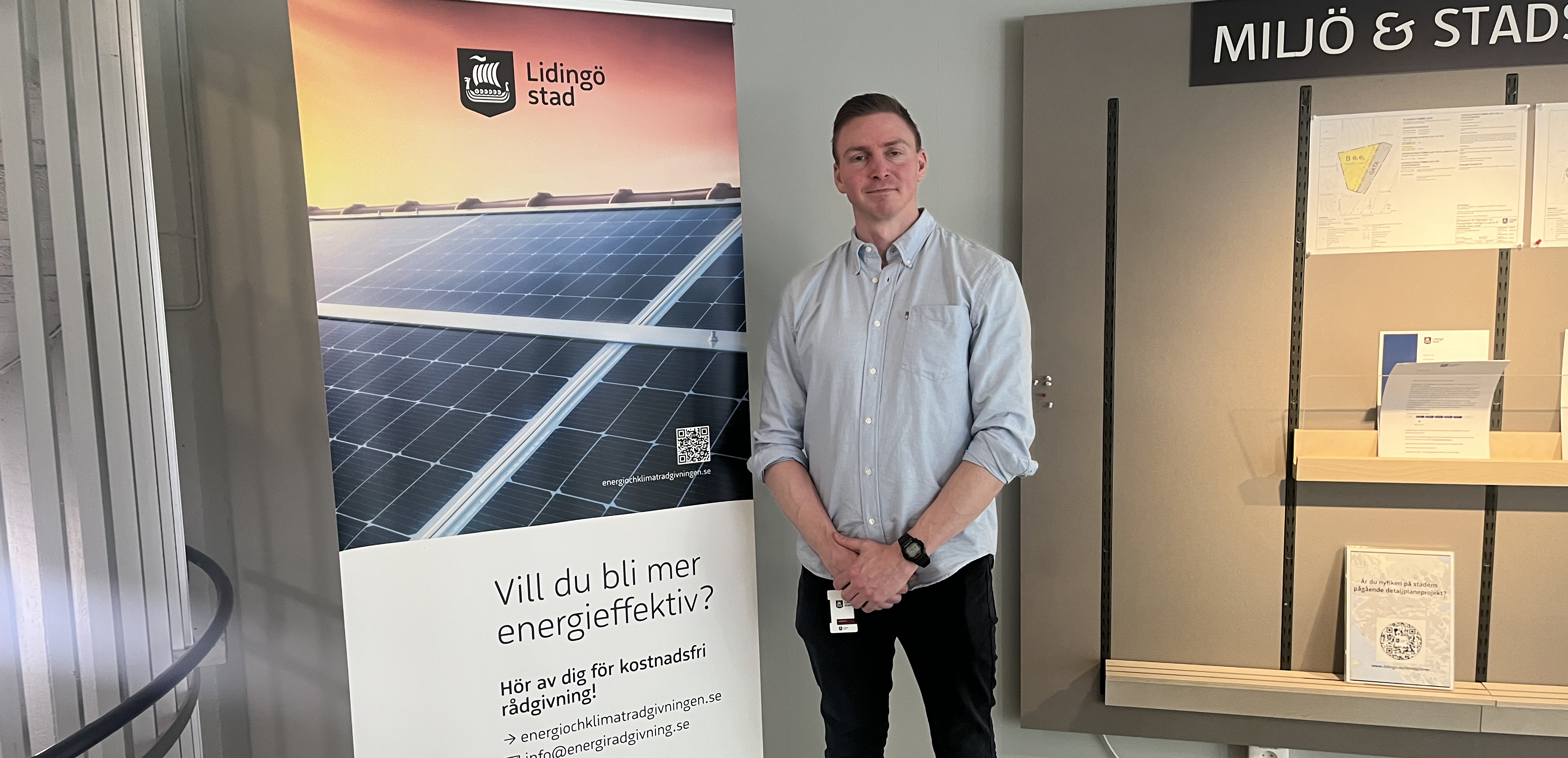 Lucas Berntsson, ny energi- och klimatrådgivare på Lidingö.