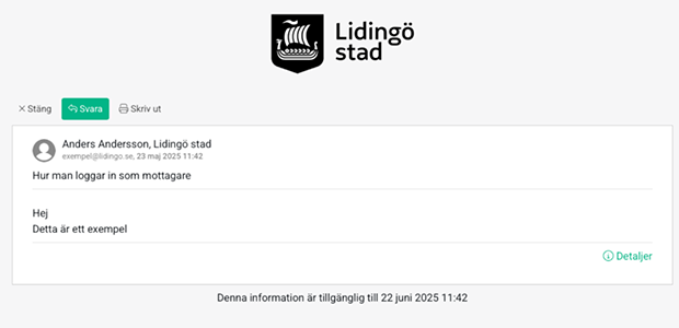 Steg 4. När
du har loggat in kommer du nu att kunna läsa ditt meddelande och svara på det.