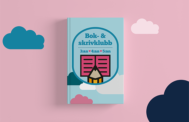 Bok med texten Bok- och skrivklubb 6:an 7:an