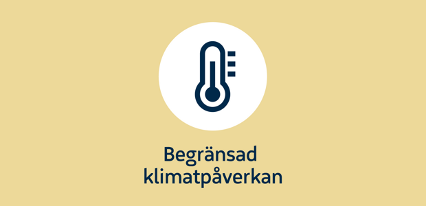 Begränsad klimatpåverkan, termometer som ikon. 