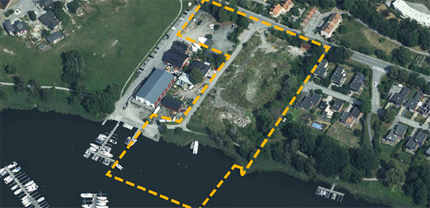 Vy över ett området med markering runtom