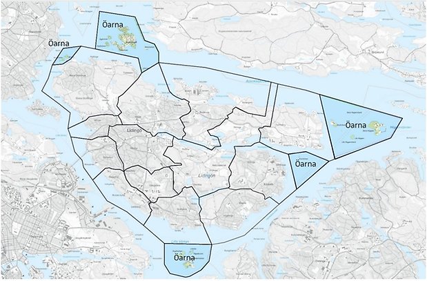 Öar som tillhör Lidingö stad.