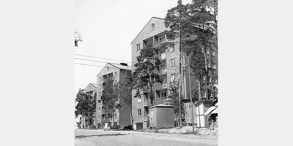 Torsvik, Lidingös första höghusbebyggelse 1946. Fotograf okänd.