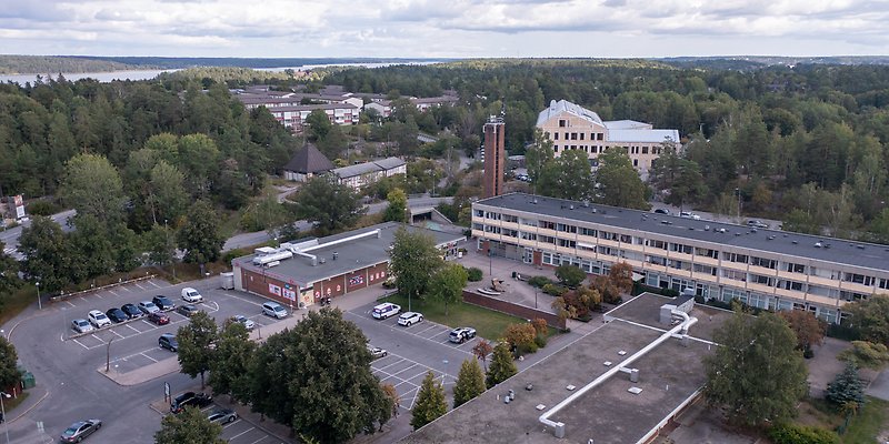 drönarbild över rudboda torg