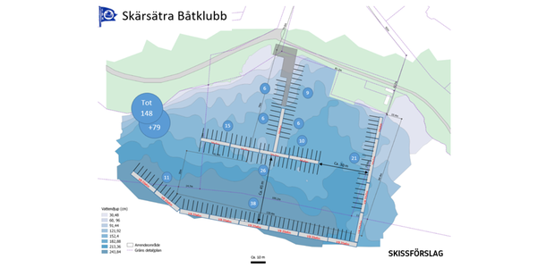 Skissförslag för tillkommande båtplatser