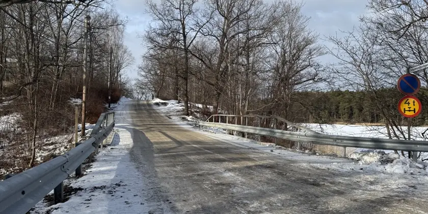 Ekholmsnäsbron i vinterskrud
