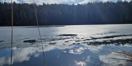 Himlen speglar sig i Ekholmsnässjön 