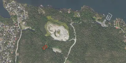 karta med en markerad plats.