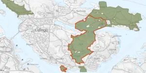 Karta över koppeltvång i naturreservat. 