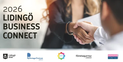 Två personer skakar hand. Text: 2026 Lidingö Business Connect